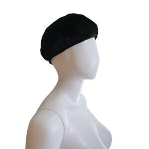 B Altman Hat Vintage 1950s Faux Fur Bucket Hat Black One Size